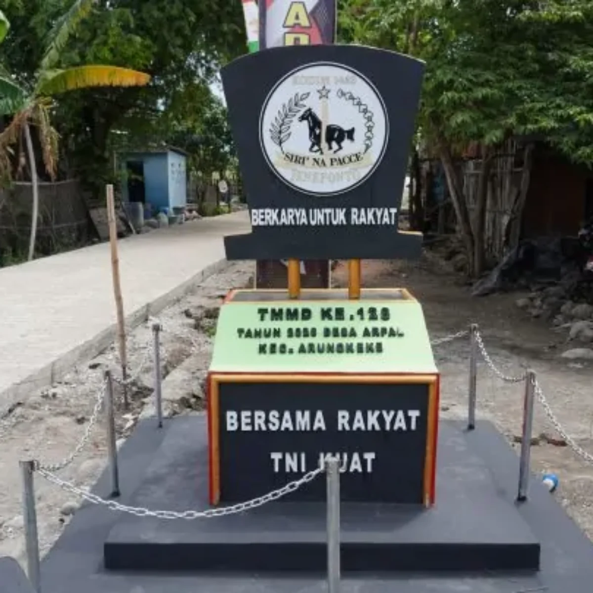 Tugu TMMD ke-128 Berdiri di Titik Nol Pembangunan Jeneponto: Simbol Abadi Kemanunggalan TNI dan Rakyat