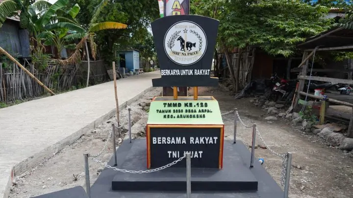 Tugu TMMD ke-128 Berdiri di Titik Nol Pembangunan Jeneponto: Simbol Abadi Kemanunggalan TNI dan Rakyat