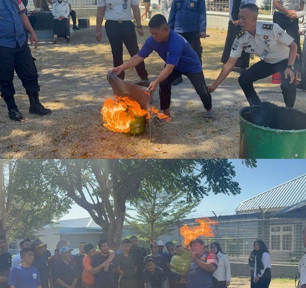Cegah Potensi Kebakaran, Rutan Jeneponto Gelar Simulasi Penggunaan APAR