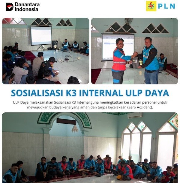 PLN ULP Daya Perkuat Budaya Aman Lewat Sosialisasi K3 Internal