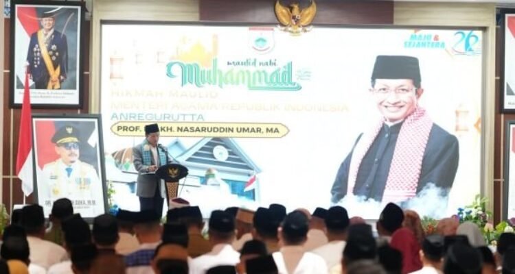 Hadiri Maulid Nabi, Menag Nasaruddin Umar Puji Kemajuan Sulbar