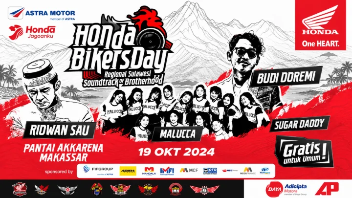 Honda Bikers Day 2026 Regional Sulawesi Digelar Gratis di Pantai Akkarena, Hadirkan Last Child