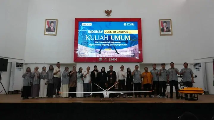 Fakultas Teknik UNM Gandeng PT Indonav Teknologi Gelar Kuliah Umum Teknologi Pemetaan Presisi Tinggi